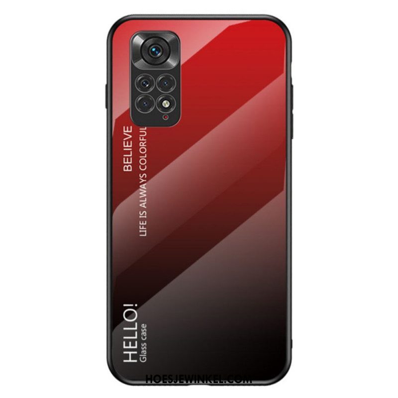 Hoesje voor Xiaomi Redmi Note 11 / 11S Gehard Glas Hallo