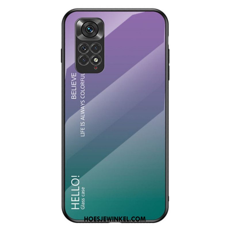 Hoesje voor Xiaomi Redmi Note 11 / 11S Gehard Glas Hallo