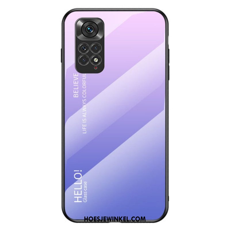 Hoesje voor Xiaomi Redmi Note 11 / 11S Gehard Glas Hallo