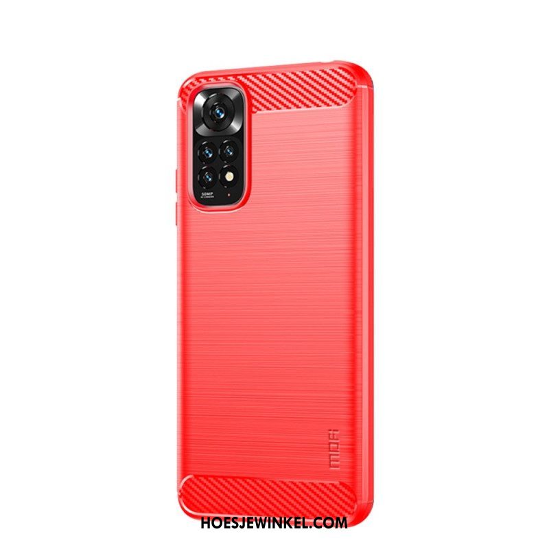 Hoesje voor Xiaomi Redmi Note 11 / 11S Mofi Geborsteld Koolstofvezel