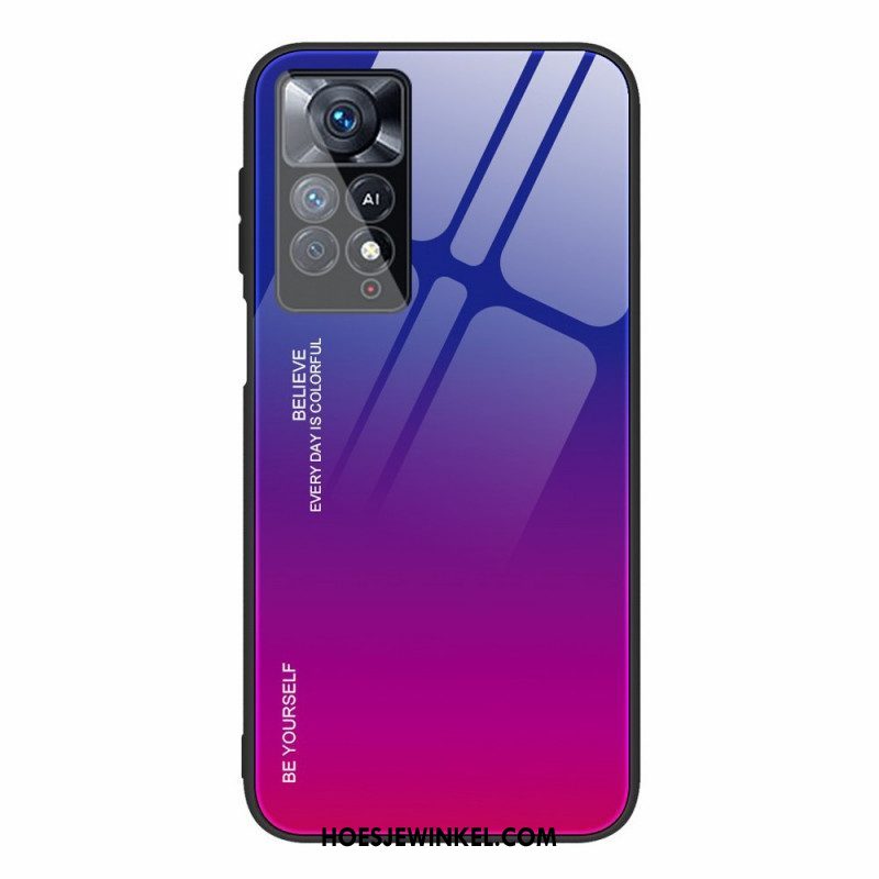 Hoesje voor Xiaomi Redmi Note 11 Pro / 11 Pro 5G Gehard Glas Wees Jezelf