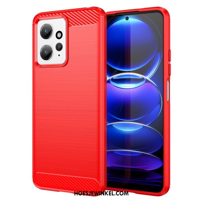 Hoesje voor Xiaomi Redmi Note 12 4G Geborstelde Koolstofvezel