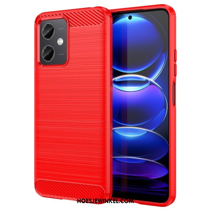 Hoesje voor Xiaomi Redmi Note 12 5G Geborstelde Koolstofvezel