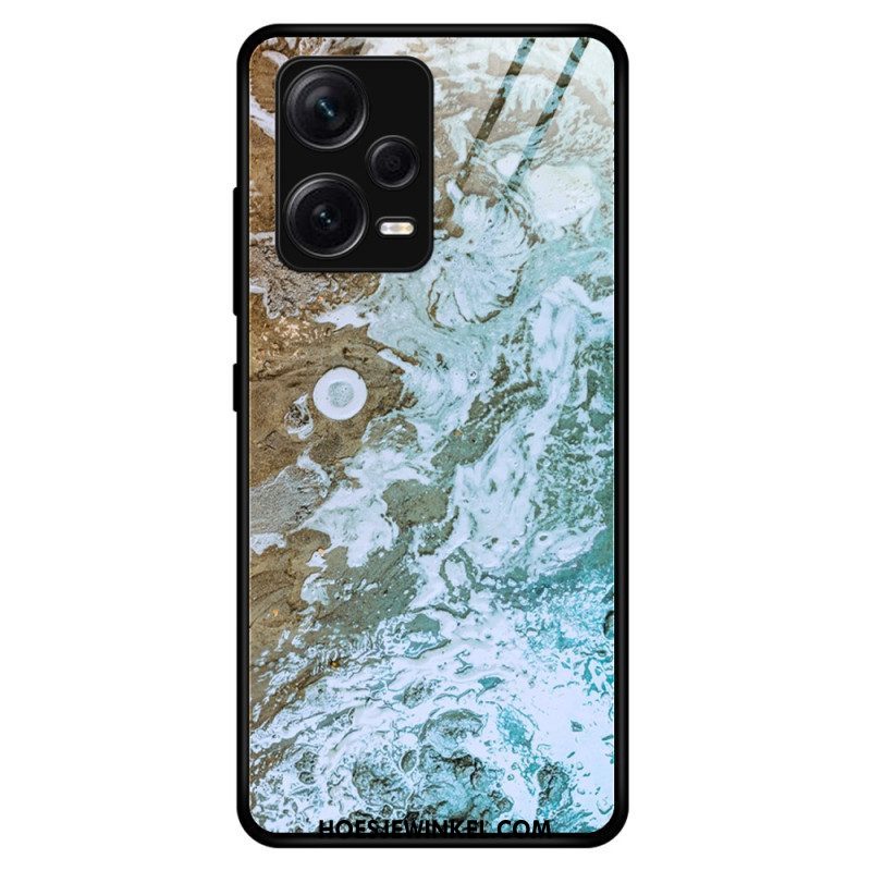 Hoesje voor Xiaomi Redmi Note 12 Pro Plus Marmeren Kleuren Gehard Glas