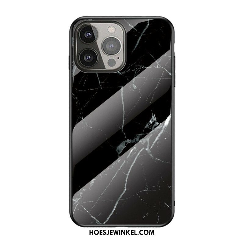 Hoesje voor iPhone 13 Pro Marmeren Kleuren Gehard Glas