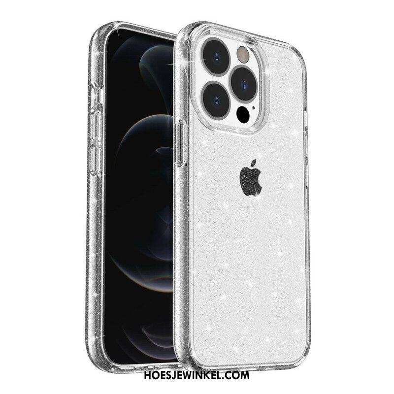 Hoesje voor iPhone 13 Pro Max Transparante Pailletten