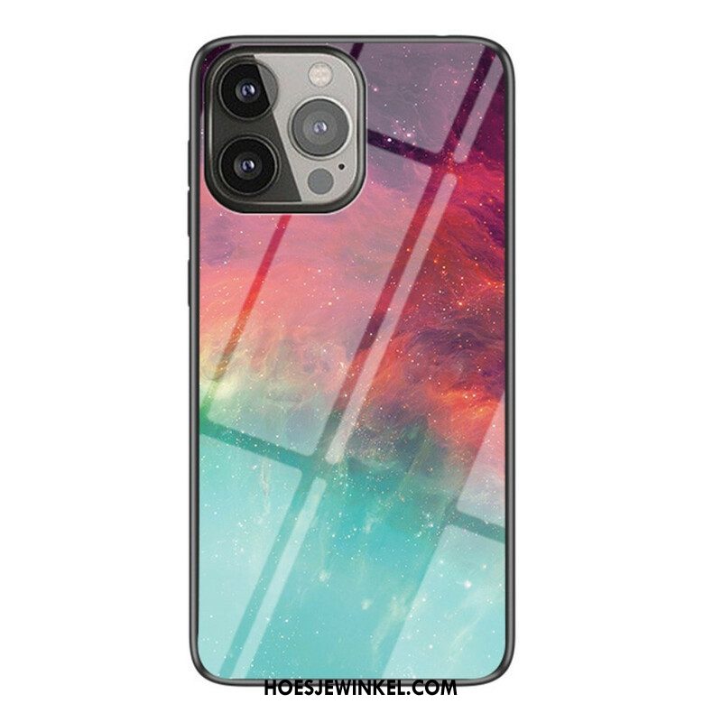 Hoesje voor iPhone 13 Pro Sterrenhemel Gehard Glas