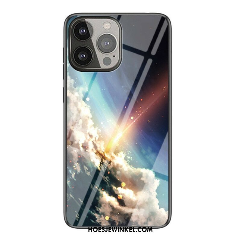 Hoesje voor iPhone 13 Pro Sterrenhemel Gehard Glas