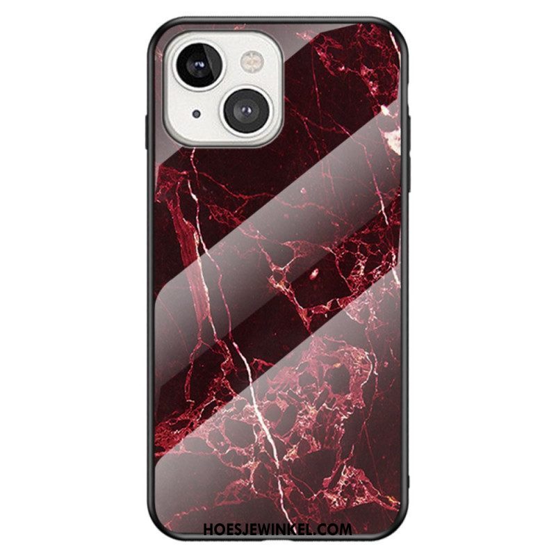 Hoesje voor iPhone 14 Marmer Gehard Glas