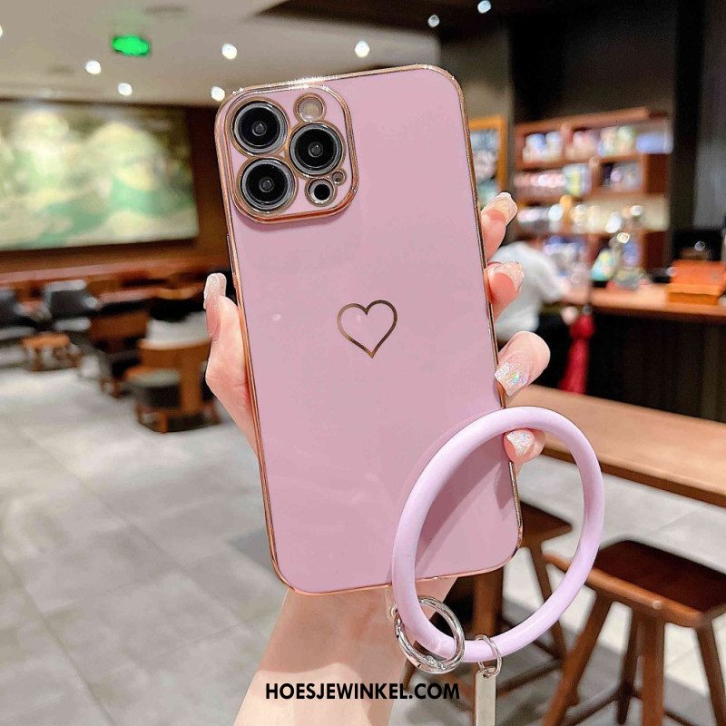 Hoesje voor iPhone 14 Plus Hart Met Riem In Ringstijl