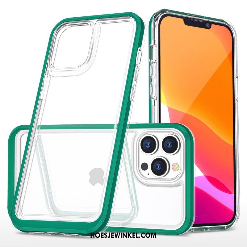 Hoesje voor iPhone 14 Pro Kristal Gekleurde Randen