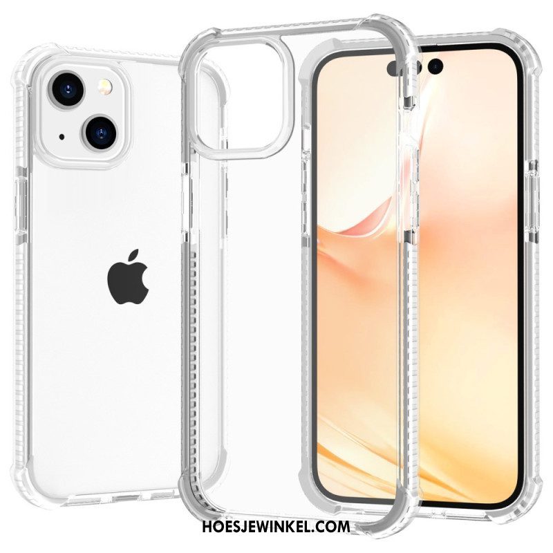 Hoesje voor iPhone 14 Transparant Gekleurde Randen