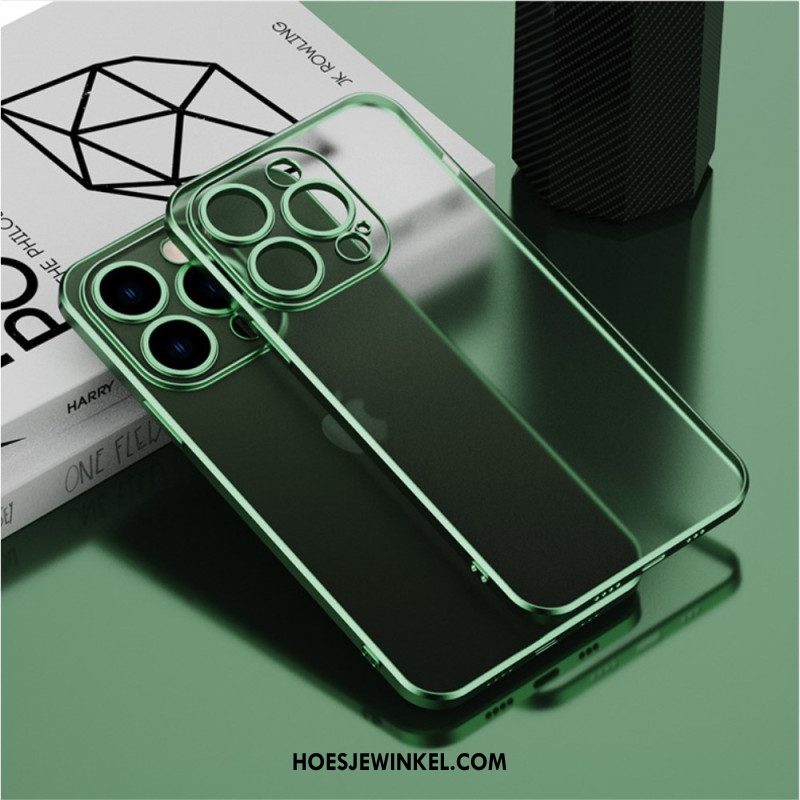 Hoesje voor iPhone 14 Transparante Metalen Stijl