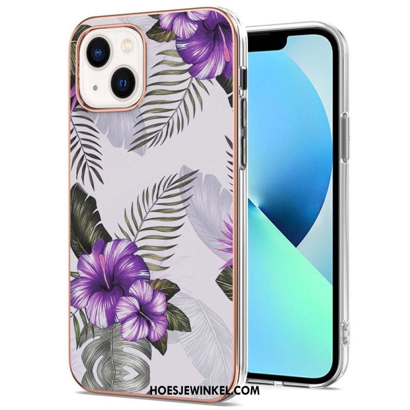 Hoesje voor iPhone 15 Bloemenmarmer