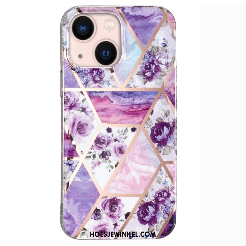 Hoesje voor iPhone 15 Plus Bloemenmarmer