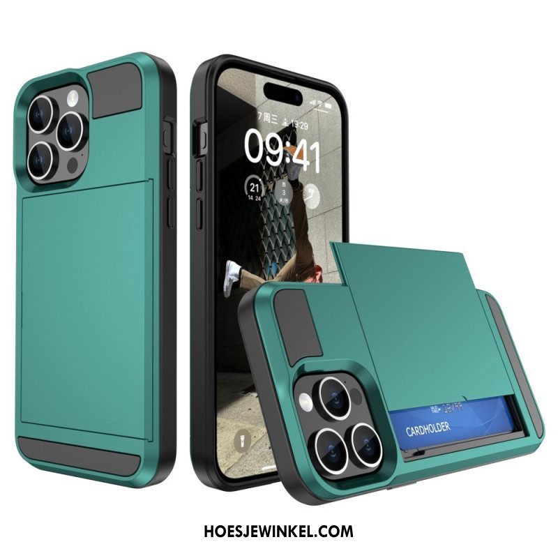 Hoesje voor iPhone 15 Plus Kaarthouder Met Ritssluiting