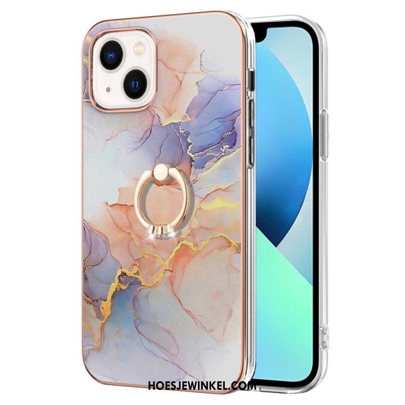 Hoesje voor iPhone 15 Plus Marmeren Steunring