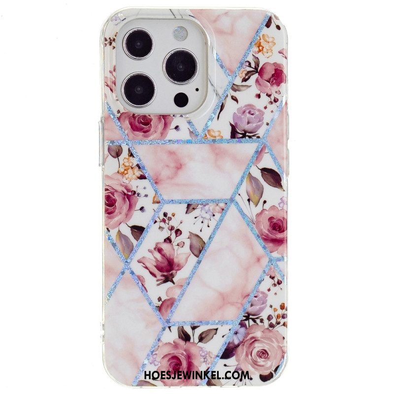 Hoesje voor iPhone 15 Pro Bloemenmarmer