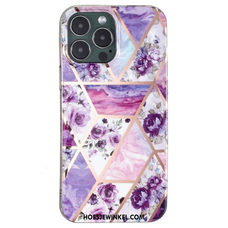 Hoesje voor iPhone 15 Pro Bloemenmarmer