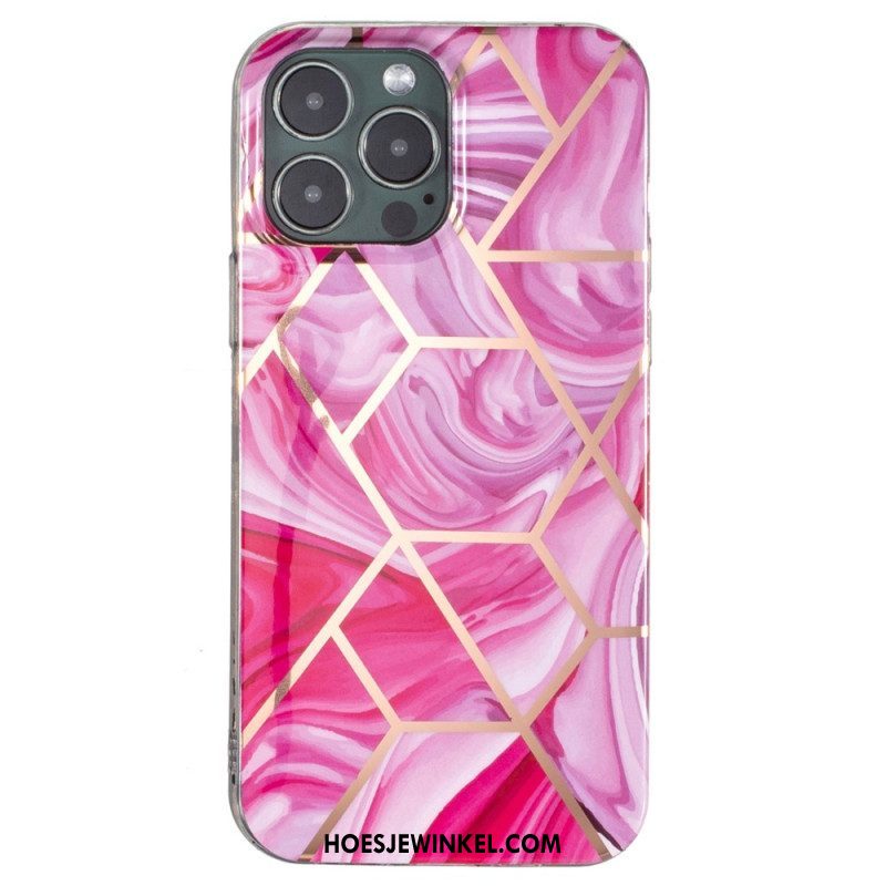 Hoesje voor iPhone 15 Pro Max Geometrisch Marmer