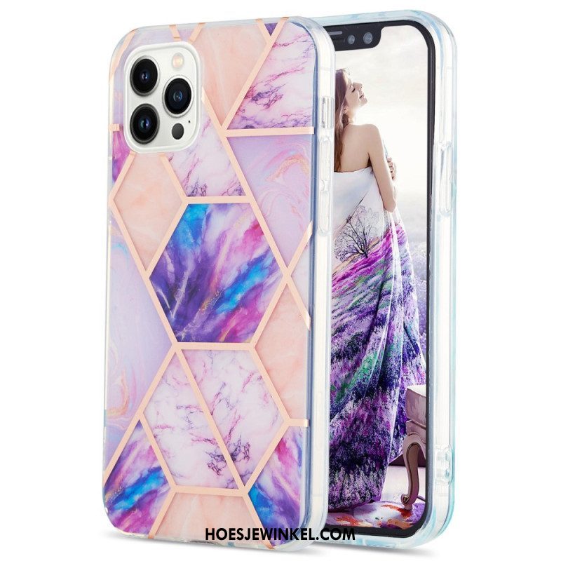 Hoesje voor iPhone 15 Pro Max Geometrisch Marmer