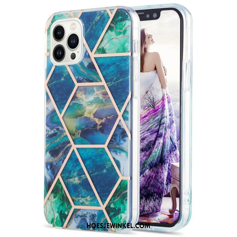 Hoesje voor iPhone 15 Pro Max Geometrisch Marmer