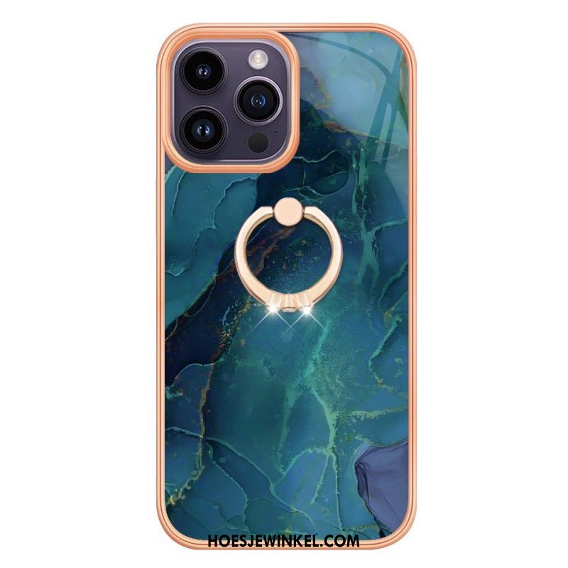 Hoesje voor iPhone 15 Pro Max Marmer Met Steunring