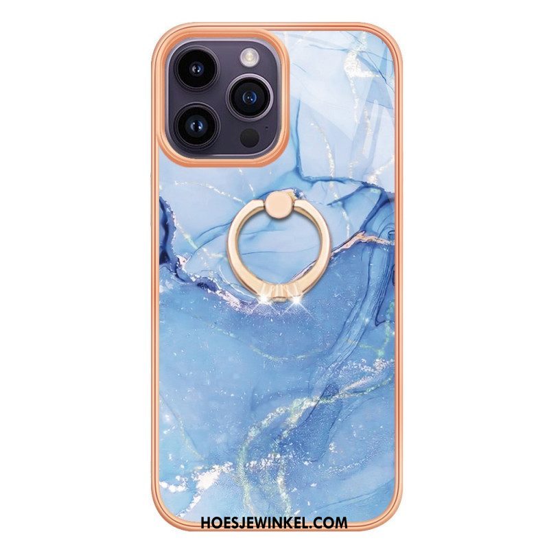 Hoesje voor iPhone 15 Pro Max Marmer Met Steunring