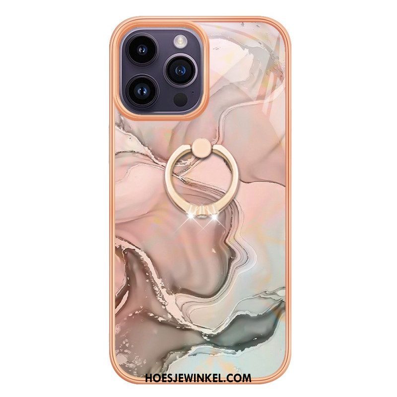 Hoesje voor iPhone 15 Pro Max Marmer Met Steunring