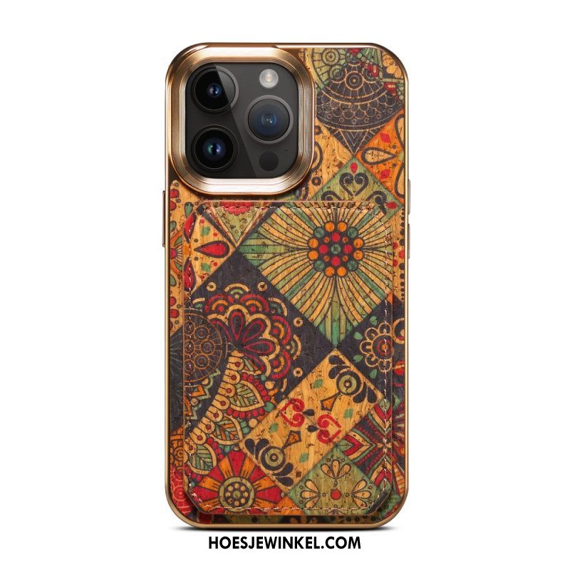 Hoesje voor iPhone 15 Pro Max Vintage Houder Kaarthouder