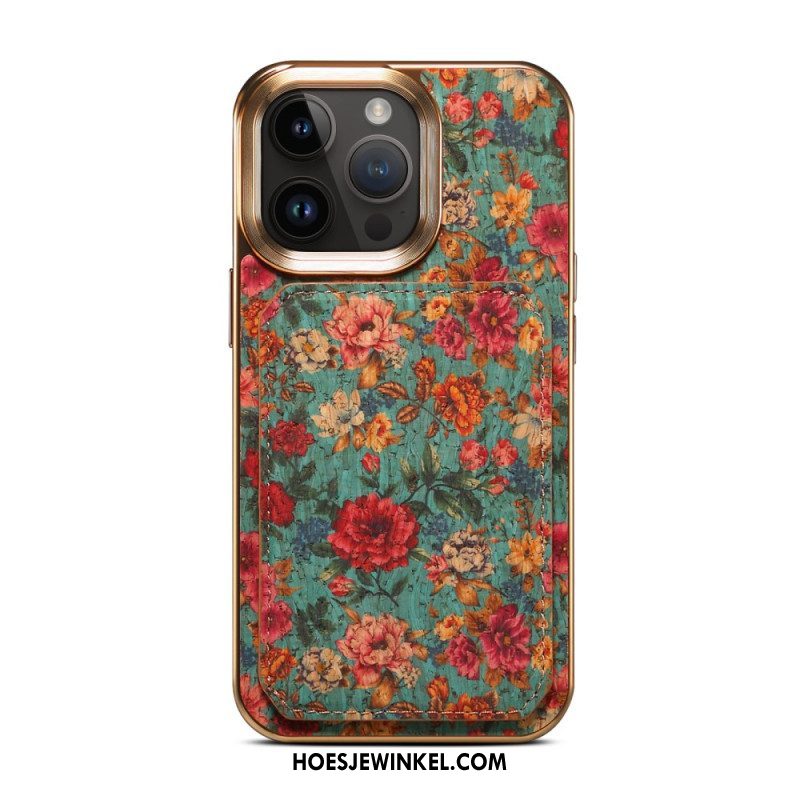 Hoesje voor iPhone 15 Pro Max Vintage Houder Kaarthouder