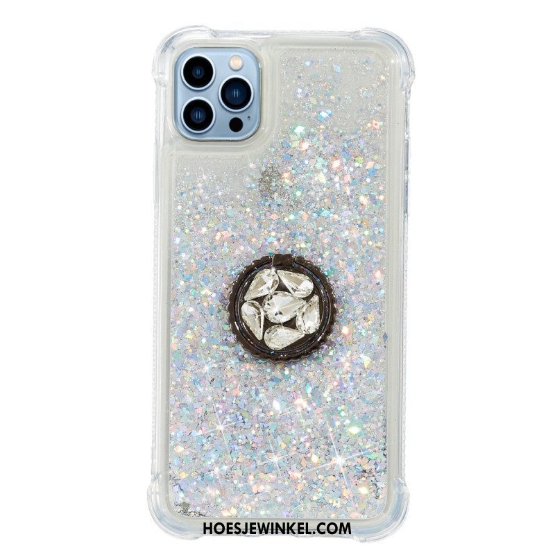 Hoesje voor iPhone 15 Pro Pailletten Met Steunring