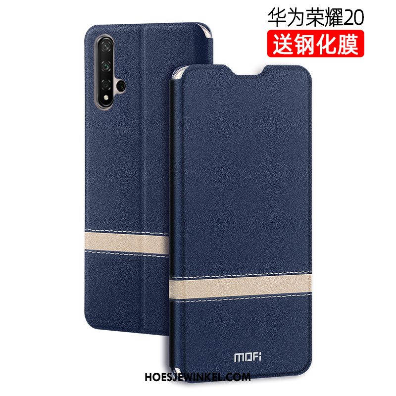 Honor 20 Hoesje Bescherming Leren Etui Blauw, Honor 20 Hoesje Jeugd Persoonlijk