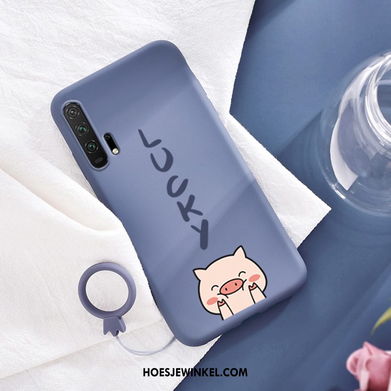 Honor 20 Pro Hoesje Anti-fall Groen Spotprent, Honor 20 Pro Hoesje Hanger Ring