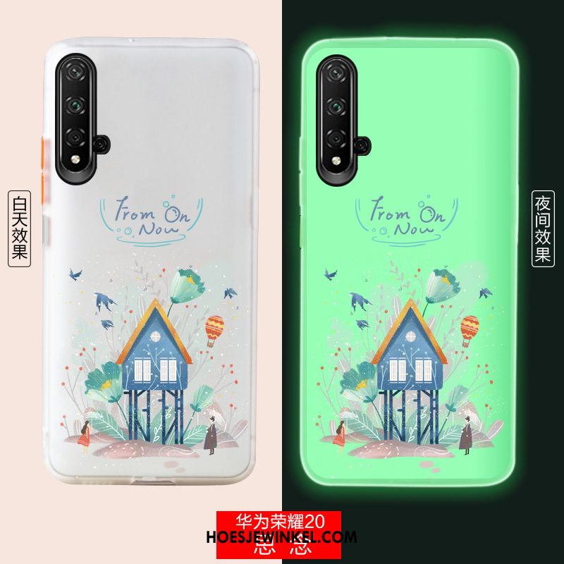 Honor 20 Pro Hoesje Mode Lichtende Hoes, Honor 20 Pro Hoesje Trend Wit