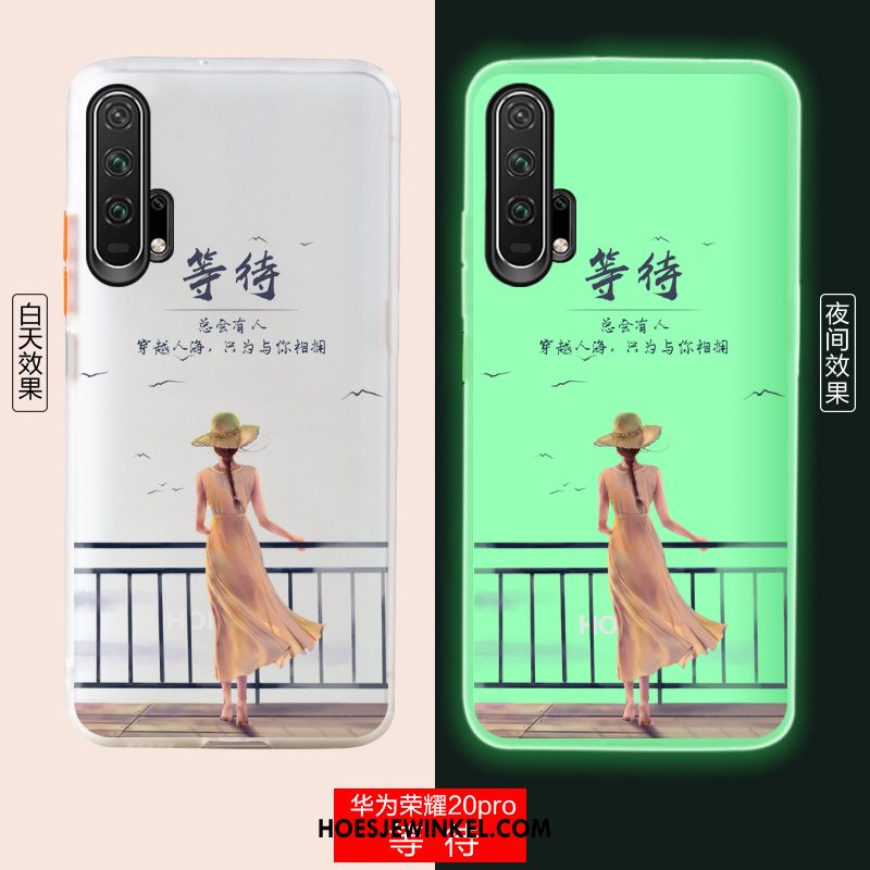 Honor 20 Pro Hoesje Mode Lichtende Hoes, Honor 20 Pro Hoesje Trend Wit