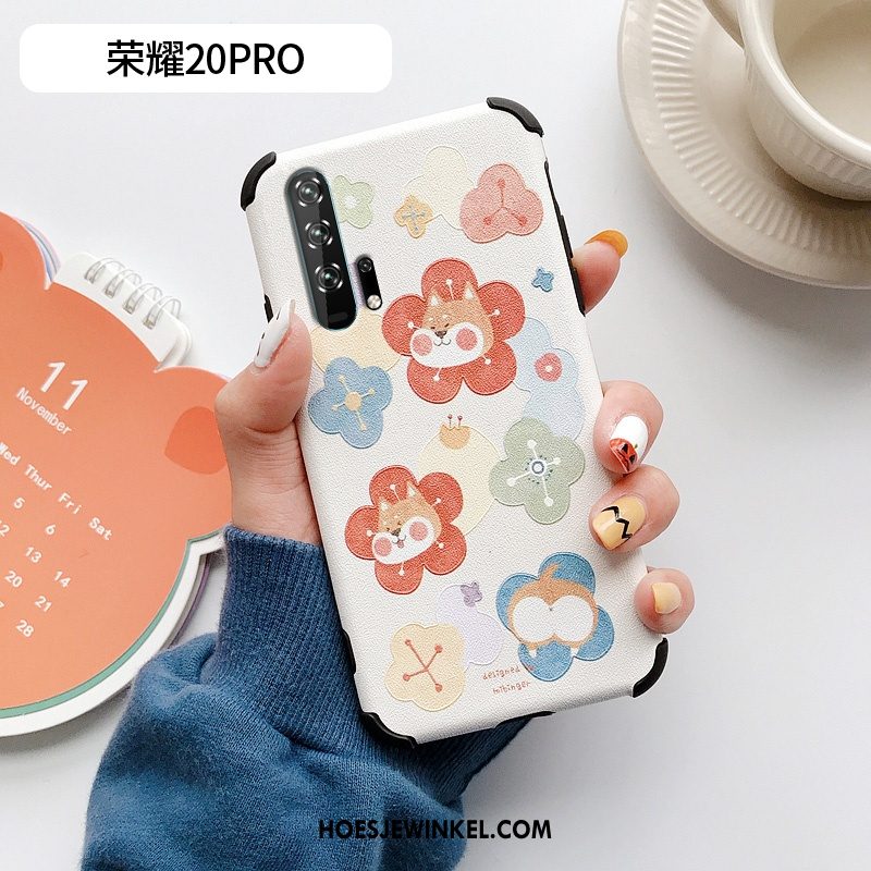 Honor 20 Pro Hoesje Zacht Blauw Mooie, Honor 20 Pro Hoesje Kat Zijde