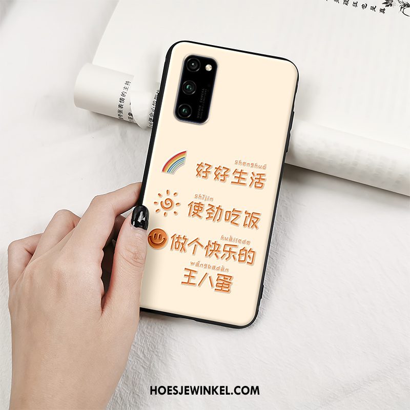 Honor 30 Pro Hoesje Anti-fall Schrobben Net Red, Honor 30 Pro Hoesje Mobiele Telefoon Geel