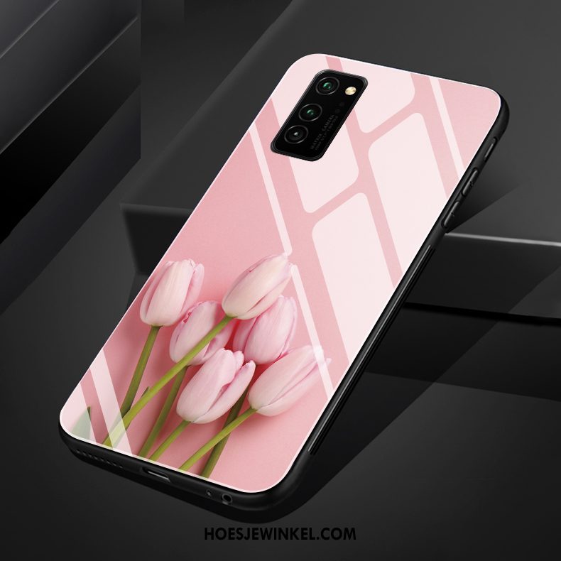 Honor 30 Pro Hoesje Glas Persoonlijk Roze, Honor 30 Pro Hoesje Zacht Siliconen