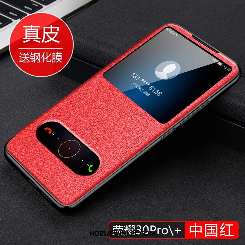 Honor 30 Pro Hoesje Leren Etui Echt Leer Anti-fall, Honor 30 Pro Hoesje Dun Trendy Merk