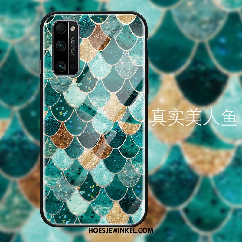 Honor 30 Pro Hoesje Mode Spiegel Mini, Honor 30 Pro Hoesje Glas Groen