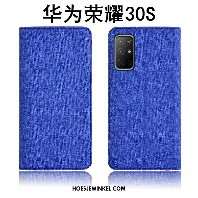 Honor 30s Hoesje Clamshell Leren Etui Siliconen, Honor 30s Hoesje Zacht Anti-fall