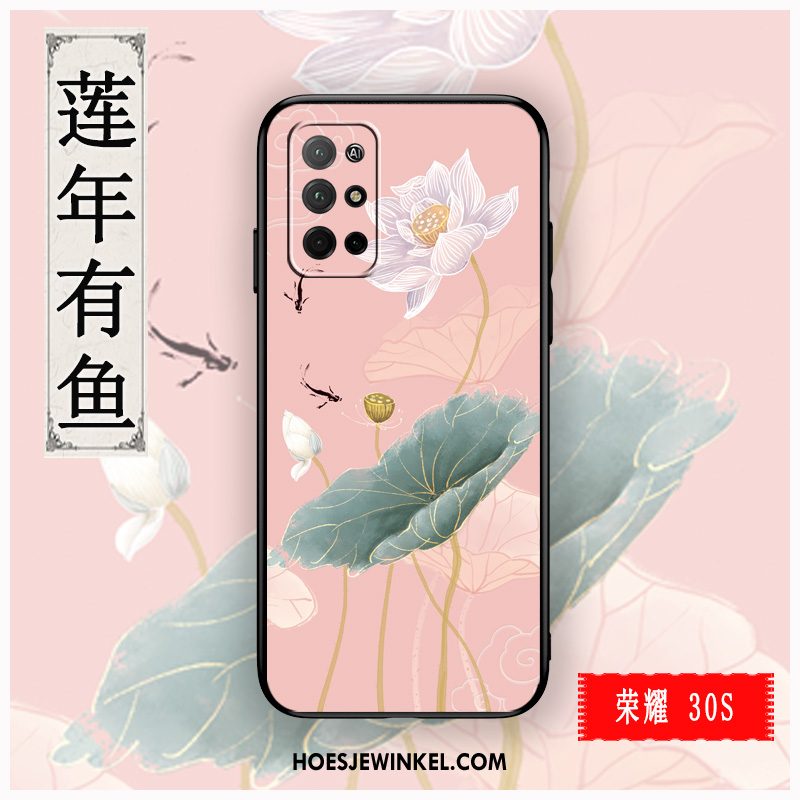 Honor 30s Hoesje Roze Mobiele Telefoon Trend, Honor 30s Hoesje Siliconen Bescherming