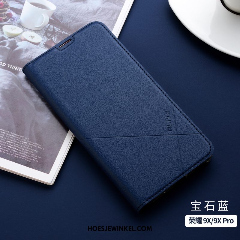 Honor 9x Hoesje Mobiele Telefoon Anti-fall Leren Etui, Honor 9x Hoesje Clamshell All Inclusive