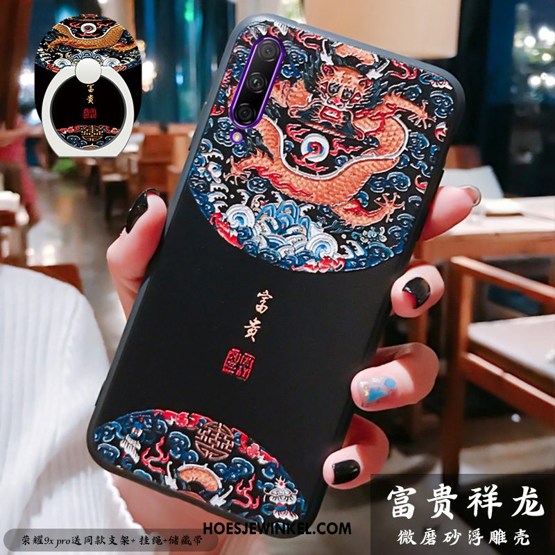 Honor 9x Pro Hoesje Reliëf Dun Hanger, Honor 9x Pro Hoesje Rood Bescherming