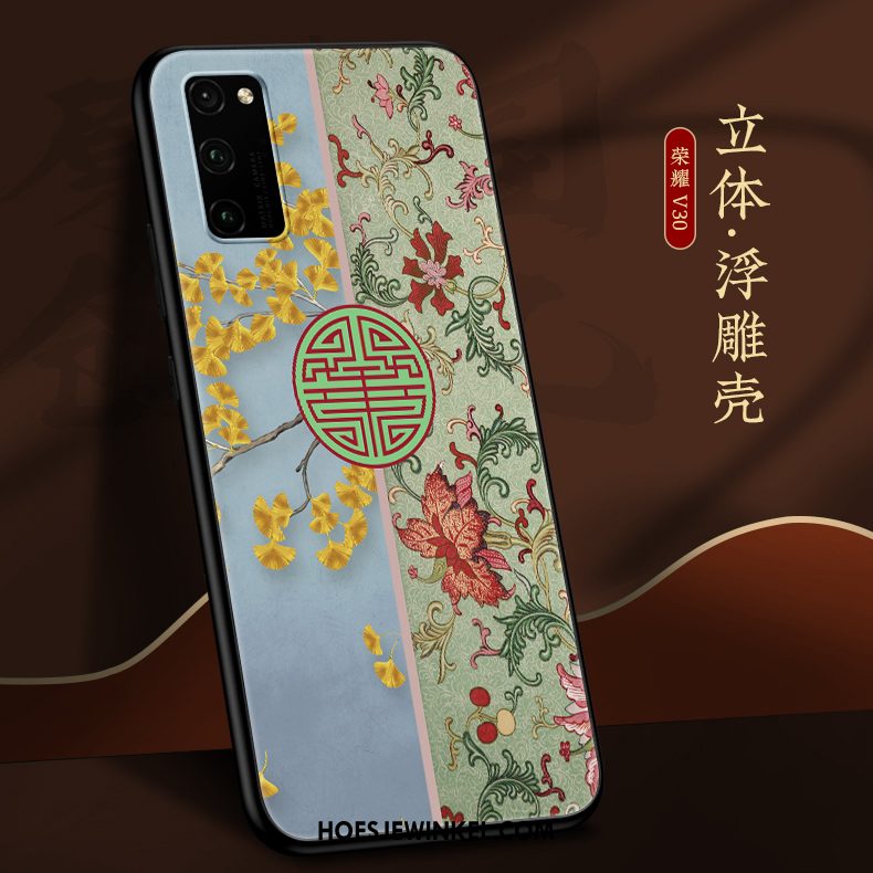 Honor View30 Hoesje Schrobben Hanger Scheppend, Honor View30 Hoesje Chinese Stijl Dun Beige