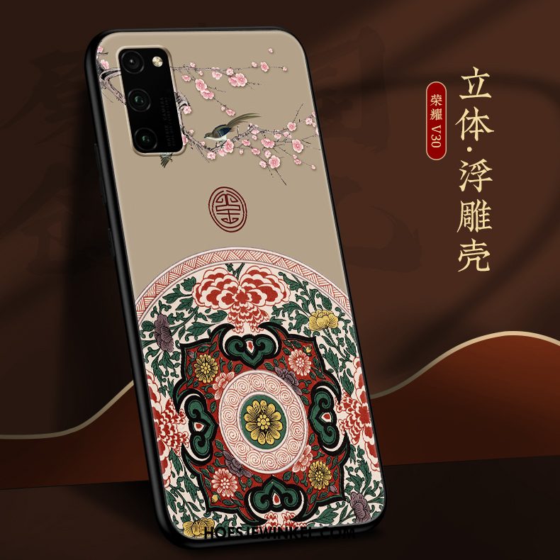 Honor View30 Pro Hoesje All Inclusive Net Red Zacht, Honor View30 Pro Hoesje Scheppend Chinese Stijl Beige Farbe