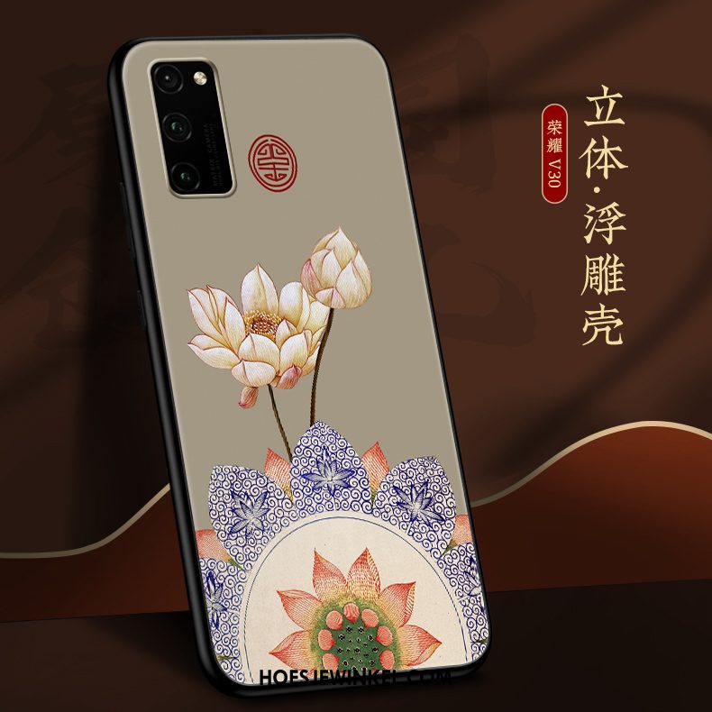 Honor View30 Pro Hoesje All Inclusive Net Red Zacht, Honor View30 Pro Hoesje Scheppend Chinese Stijl Beige Farbe