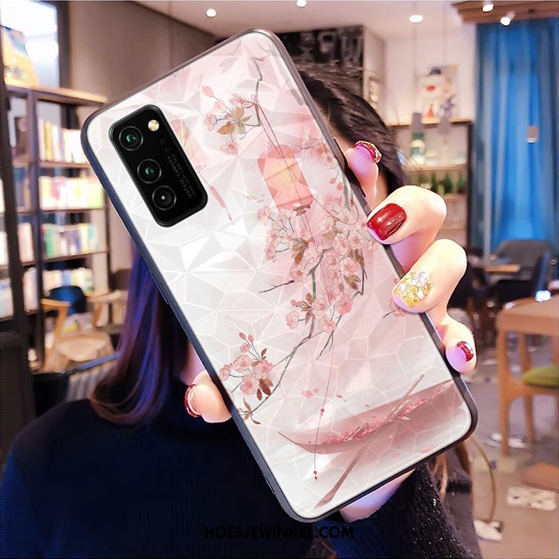 Honor View30 Pro Hoesje Persoonlijk Anti-fall Ruit, Honor View30 Pro Hoesje Chinese Stijl Trendy Merk Beige