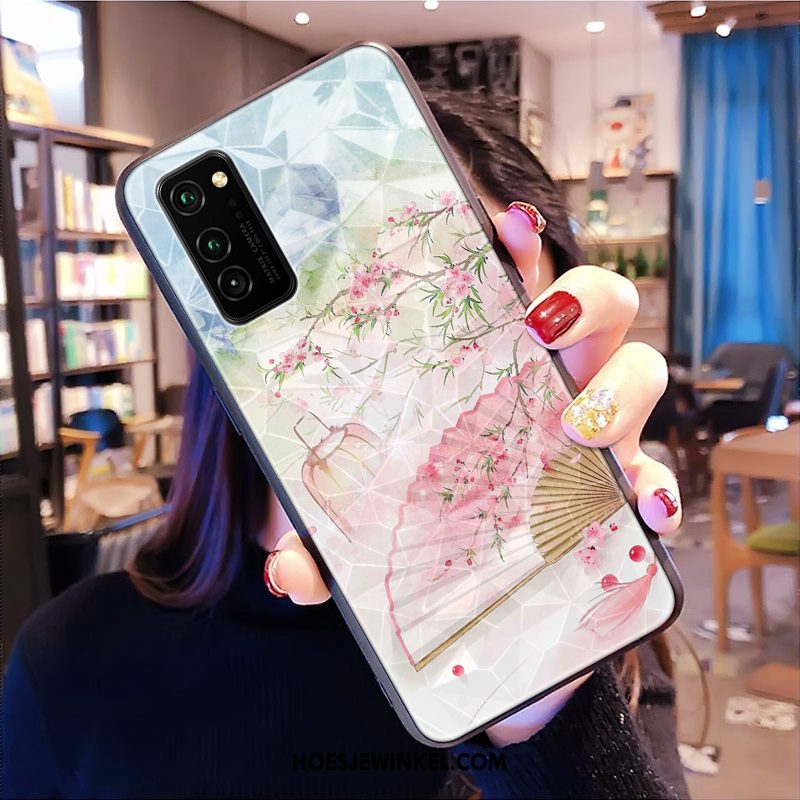 Honor View30 Pro Hoesje Persoonlijk Anti-fall Ruit, Honor View30 Pro Hoesje Chinese Stijl Trendy Merk Beige